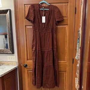Quince Deep Brown Long Sleeve Dress